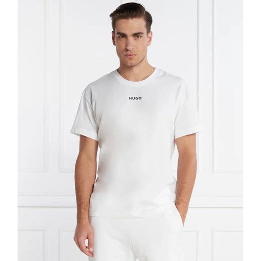 T-shirt męski Hugo Boss z elastanu biały casual 