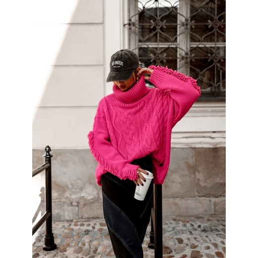 Sweter Hiver Amarantowy Lisa Mayo uniwersalny Lisa Mayo