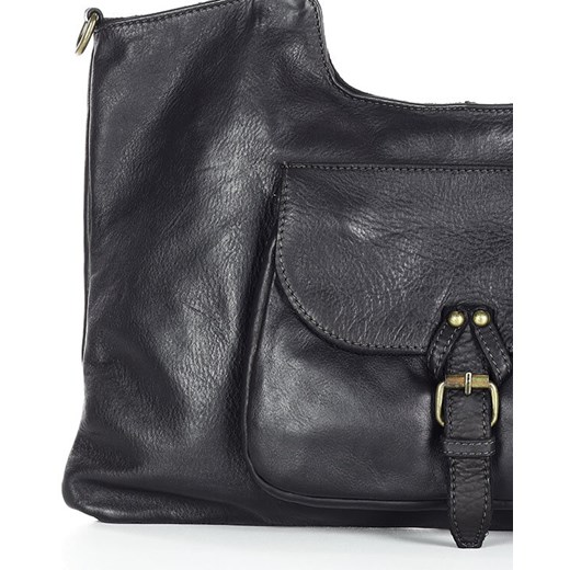 Torebka shopperka skórzana miejska retro bag - MARCO MAZZINI czarny ze sklepu Verostilo w kategorii Torby Shopper bag - zdjęcie 165790728