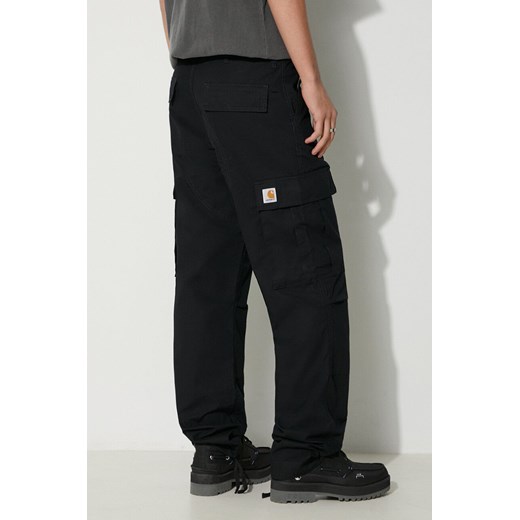 Carhartt WIP spodnie bawełniane Regular Cargo Pant kolor czarny proste I032467.8902 ze sklepu PRM w kategorii Spodnie męskie - zdjęcie 165796986