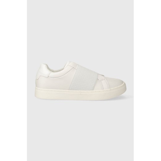 Calvin Klein sneakersy skórzane CLEAN CUPSOLE SLIP ON kolor biały HW0HW02007 ze sklepu ANSWEAR.com w kategorii Buty sportowe damskie - zdjęcie 165797428