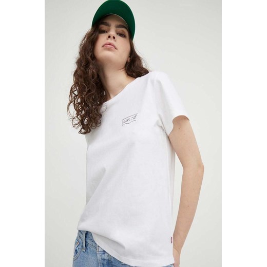 Levi&apos;s t-shirt bawełniany damski kolor biały ze sklepu ANSWEAR.com w kategorii Bluzki damskie - zdjęcie 165800595