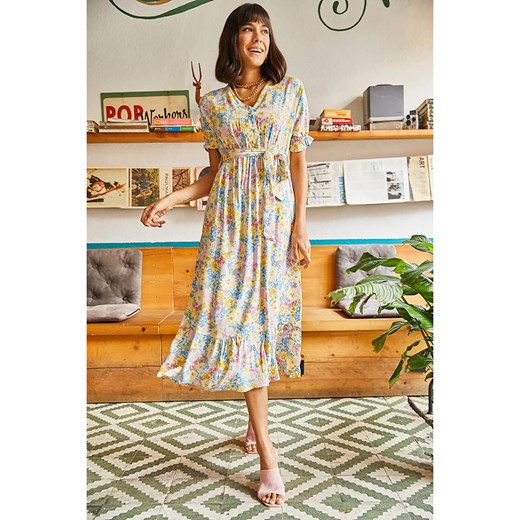 Olalook Sukienka w kolorze żółtym ze wzorem ze sklepu Limango Polska w kategorii Sukienki - zdjęcie 165805415