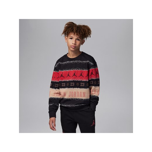 Bluza dla dużych dzieci Jordan MJ Holiday Fleece Crew - Czerń ze sklepu Nike poland w kategorii Bluzy chłopięce - zdjęcie 165806415
