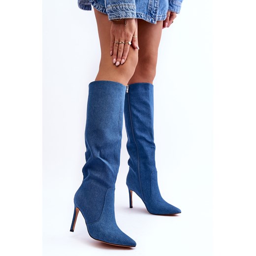 Kozaki Jeansowe Na Szpilce Niebieskie Melisandra CLS-299 41 ZAZOO