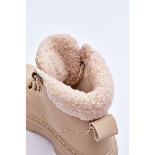 Trapery Damskie Kożuch Jasnobeżowe EV-217 36 ZAZOO