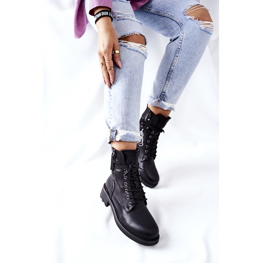 Wysokie Botki Workery Z Suwakami Czarne Maisa 36 ZAZOO wyprzedaż