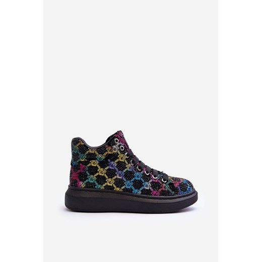 Buty Sportowe Damskie Platforma Dżety Czarne GOE MM2N4009 ze sklepu ZAZOO w kategorii Buty sportowe damskie - zdjęcie 165821388
