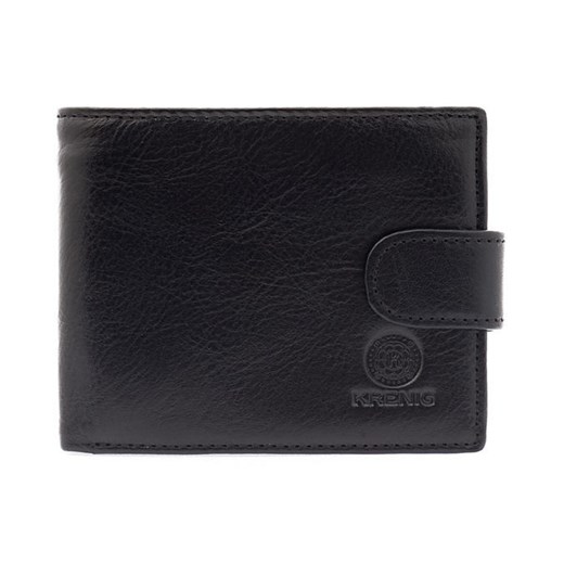 KRENIG Classic 12005 czarny portfel skórzany męski w pudełku skorzana-com czarny z kieszeniami