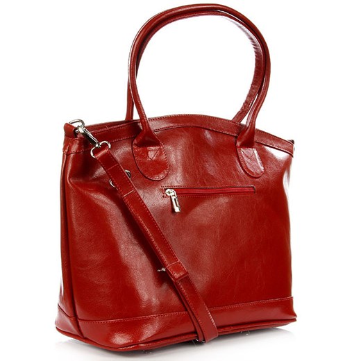 DAN-A T268 czerwona torebka kuferek ze skóry naturalnej skorzana-com czerwony elegancki