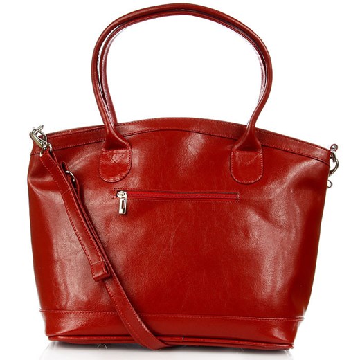 DAN-A T268 czerwona torebka kuferek ze skóry naturalnej skorzana-com czerwony glamour