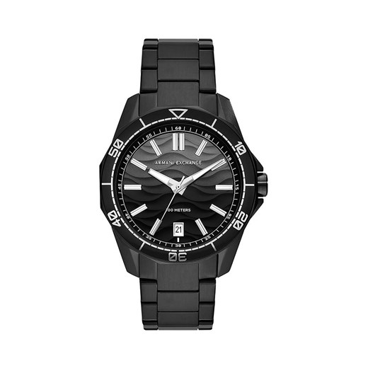 Armani Exchange zegarek męski kolor czarny ze sklepu ANSWEAR.com w kategorii Zegarki - zdjęcie 165867279