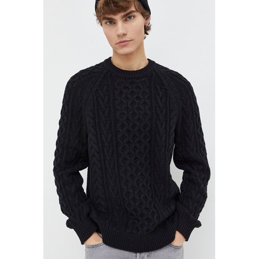Abercrombie &amp; Fitch sweter z domieszką wełny męski kolor czarny ze sklepu ANSWEAR.com w kategorii Swetry męskie - zdjęcie 165867657