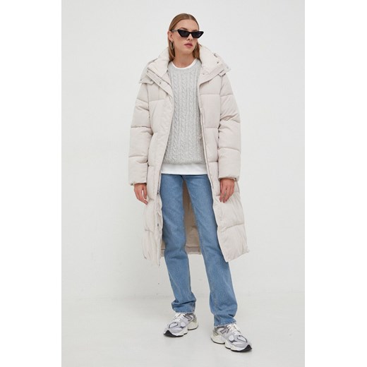 Abercrombie & Fitch kurtka damska kolor beżowy zimowa Abercrombie & Fitch M ANSWEAR.com