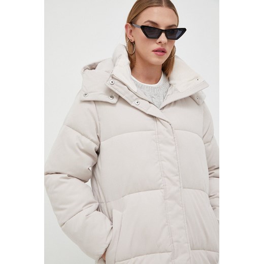 Abercrombie & Fitch kurtka damska kolor beżowy zimowa Abercrombie & Fitch XL ANSWEAR.com
