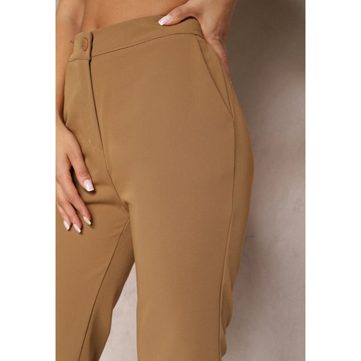 Brązowe Spodnie Dzwony High Waist Enyselle Renee M Renee odzież okazja