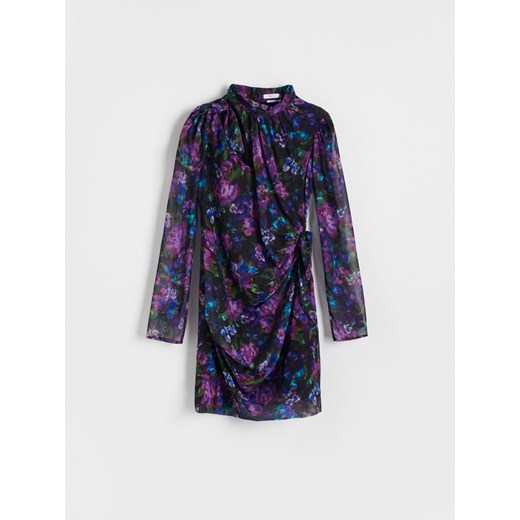 Wielokolorowa sukienka Reserved z długim rękawem mini 