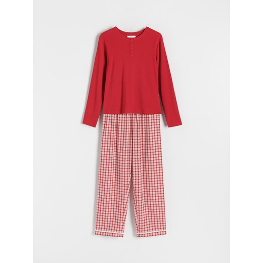 Reserved - Dwuczęściowa piżama - czerwony Reserved XS Reserved