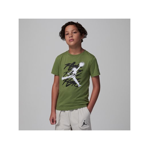 T-shirt dla dużych dzieci Jordan Jumpman Flight Sprayed - Brązowy Jordan S Nike poland
