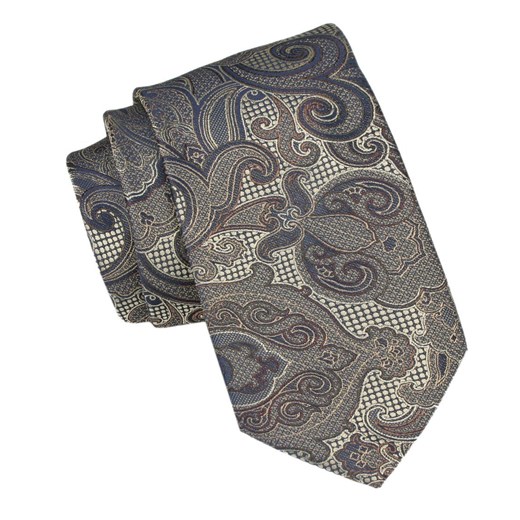 Krawat Męski - Alties - Odcienie Beżów, Orientalny Wzór KRALTS1012 ze sklepu JegoSzafa.pl w kategorii Krawaty - zdjęcie 165883476