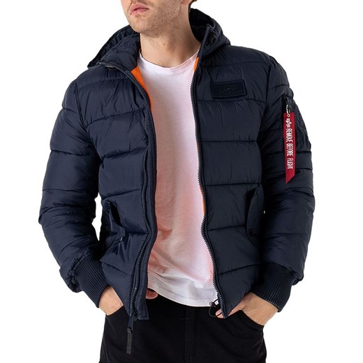 Kurtka Alpha Industries Hooded Puffer 11811307 - granatowa ze sklepu streetstyle24.pl w kategorii Kurtki męskie - zdjęcie 165883525