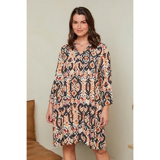 Curvy Lady Sukienka w kolorze beżowo-czarnym Curvy Lady 48/50 promocja Limango Polska