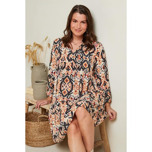 Curvy Lady Sukienka w kolorze beżowo-czarnym Curvy Lady 44/46 wyprzedaż Limango Polska