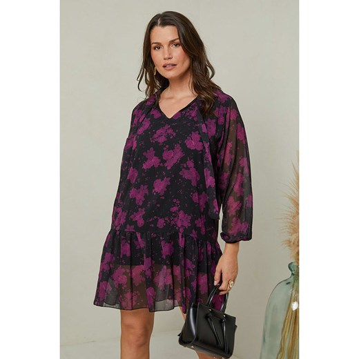 Curvy Lady Sukienka w kolorze czarno-fioletowym Curvy Lady 48/50 okazyjna cena Limango Polska