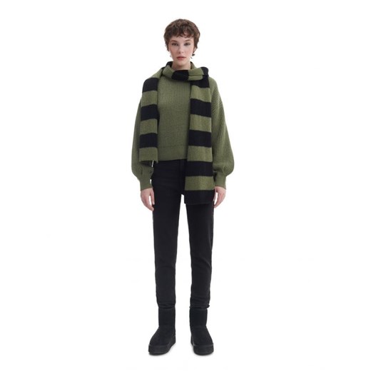 Cropp - Ciemnozielony sweter z szerokim rękawem - zielony Cropp XL Cropp