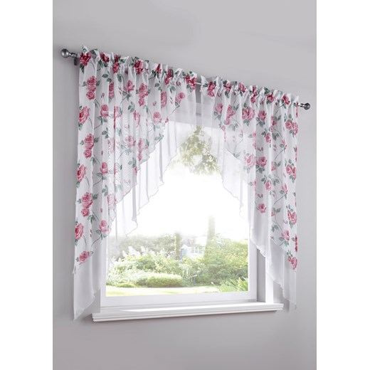 Firanka kopertowa w kwiaty (2 części) Wys./szer. 80/80 cm bonprix