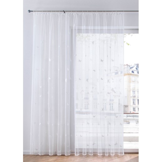 Firana żakardowa z haftem Wys./szer. 145/300 cm bonprix