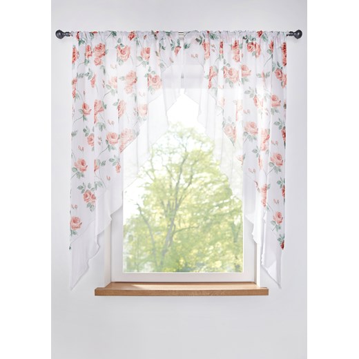 Firanka kopertowa w kwiaty (2 części) H – Wys./B – Szer.: 100/90 cm bonprix