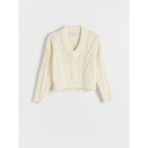 Reserved - Sweter z wełną - złamana biel Reserved L Reserved