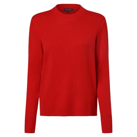 Franco Callegari Damski sweter z wełny merino Kobiety Wełna merino czerwony jednolity ze sklepu vangraaf w kategorii Swetry damskie - zdjęcie 165986846