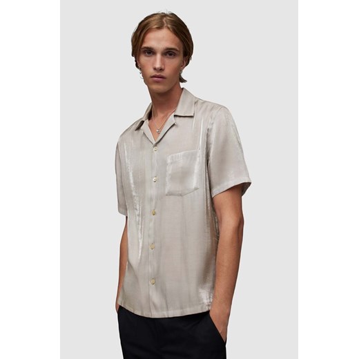 AllSaints koszula Duran męska kolor szary relaxed ze sklepu ANSWEAR.com w kategorii Koszule męskie - zdjęcie 165989535