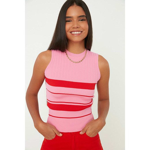 trendyol Top w kolorze jasnoróżowo-czerwonym Trendyol S Limango Polska wyprzedaż