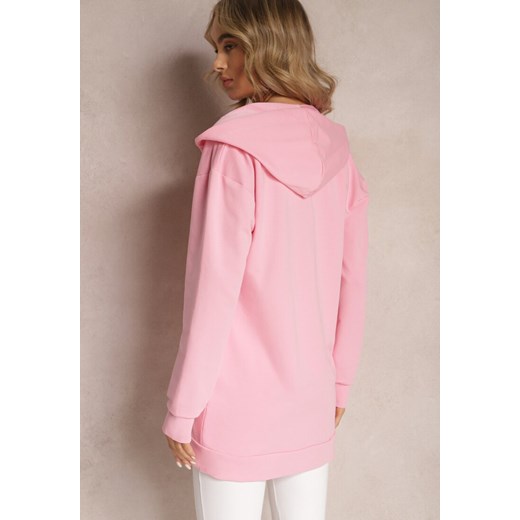 Różowa Bawełniana Bluza na Suwak z Kapturem Beryssa Renee ONE SIZE okazja Renee odzież