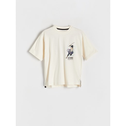 Reserved - T-shirt Naruto - złamana biel Reserved 116 (5-6 lat) Reserved