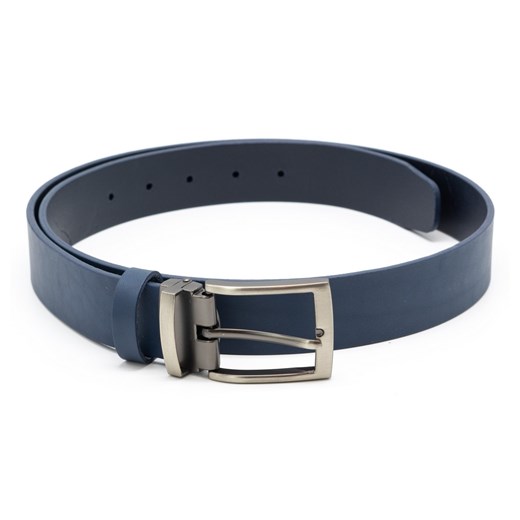 Pasek męski skórzany do spodni model 9.35 niebieski Buty Olivier 130 butyolivier