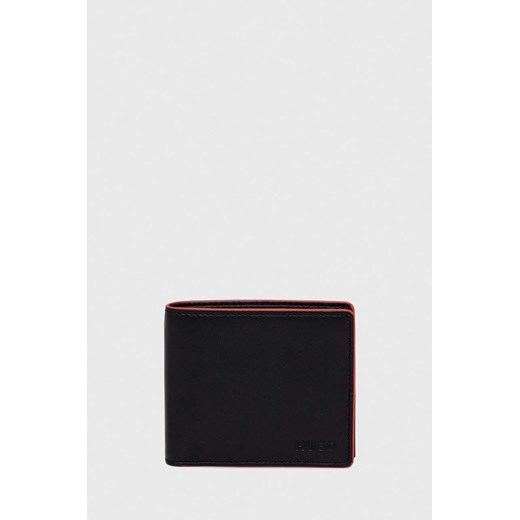 HUGO portfel skórzany męski kolor czarny 50511293 ze sklepu ANSWEAR.com w kategorii Portfele męskie - zdjęcie 166005698