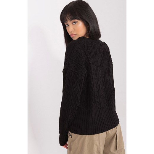 Sweter damski czarny rozpinany BA-SW-0252.61P, Kolor czarny, Rozmiar one size, BADU ze sklepu Primodo w kategorii Swetry damskie - zdjęcie 166008869