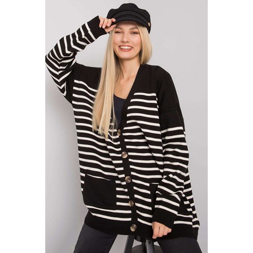 Sweter damski w paski czarno-biały FE-SW-3346.56P, Kolor czarno-biały, Rozmiar Primodo.com one size Primodo