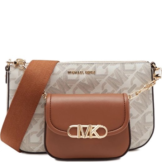 Listonoszka Michael Kors brązowa elegancka matowa na ramię ze skóry ekologicznej