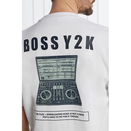 T-shirt męski BOSS HUGO biały z krótkim rękawem 