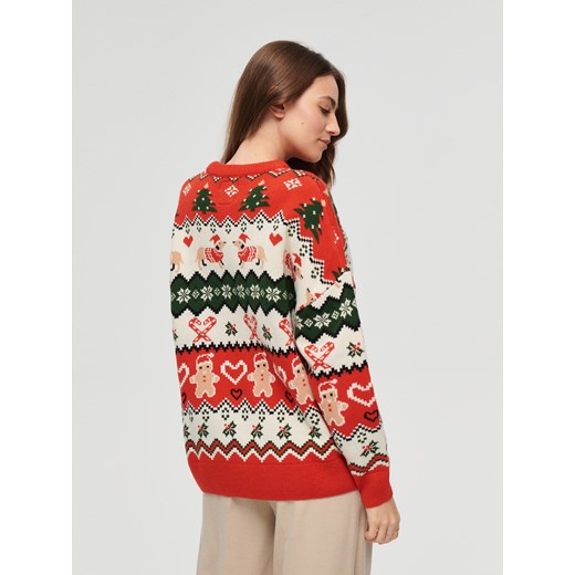 Sweter damski House zimowy z okrągłym dekoltem