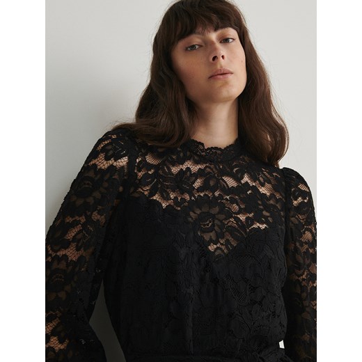 Reserved - Koronkowa sukienka mini - czarny Reserved M Reserved