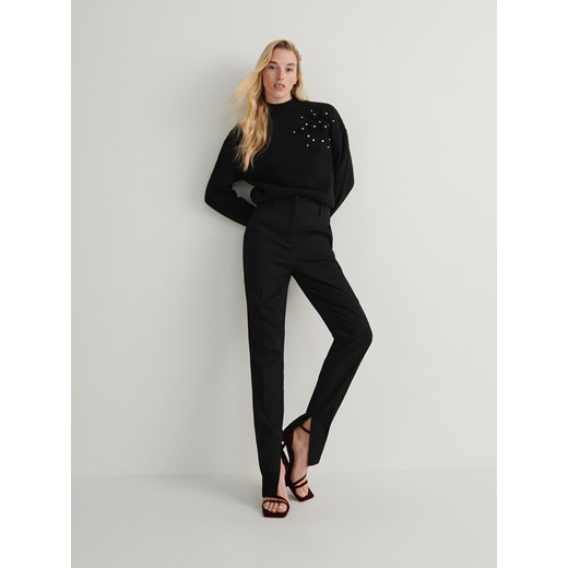 Reserved - Sweter z aplikacją - czarny ze sklepu Reserved w kategorii Swetry damskie - zdjęcie 166012567