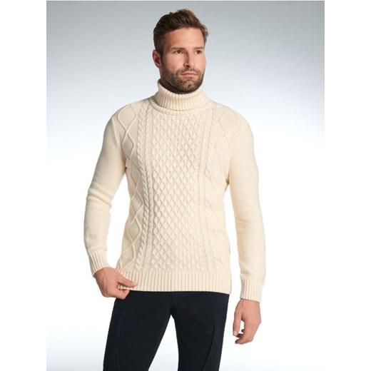 Sinsay - Sweter z golfem - kremowy ze sklepu Sinsay w kategorii Swetry męskie - zdjęcie 166013549