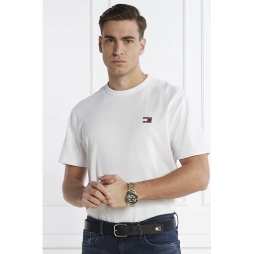 T-shirt męski Tommy Jeans biały z krótkim rękawem wiosenny 