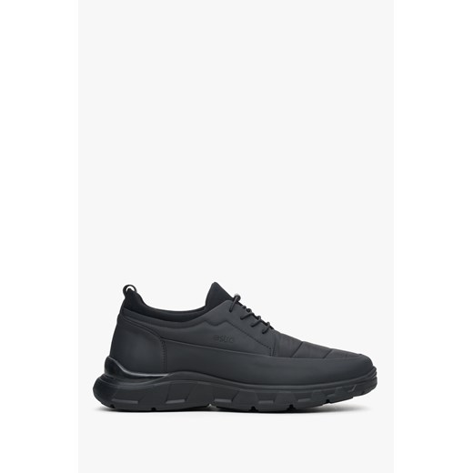 Estro: Miękkie sneakersy męskie w kolorze czarnym ze ściągaczem ze sklepu Estro w kategorii Buty sportowe męskie - zdjęcie 166024727